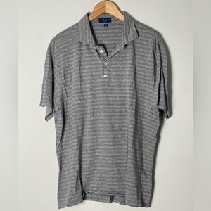 Peter Millar | Quest Stripe Cotton Linen Polo, XL